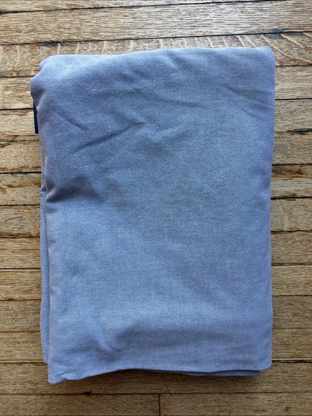 Ralph Lauren HOME chambray Blue Cotton queen flat Sheet — amazing vintage fabric